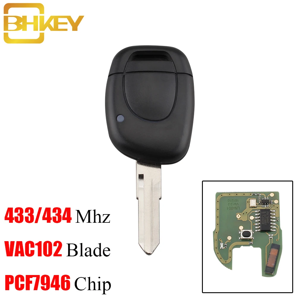 BHKEY 1Buttons 433Mhz Remote Car key For Renault Transponder PCF7946 Chip VAC102 Blade For Renault Master Clio Twingo Kangoo key
BHKEY 1Buttons 433Mhz Remote Car key For Renault Transponder PCF7946 Chip VAC102 Blade For Renault Master Clio Twingo Kangoo key