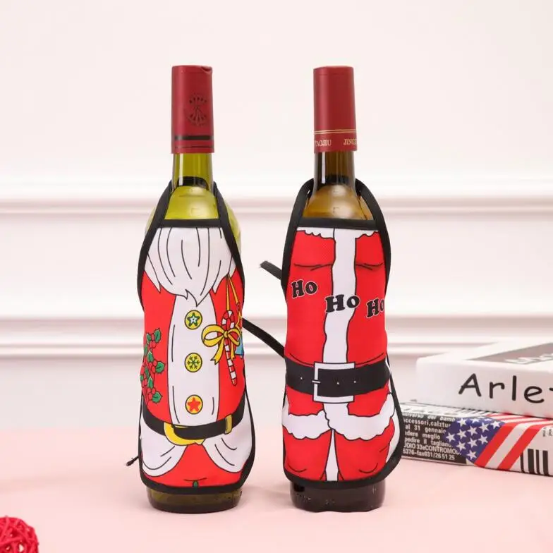 Christmas Apron Bottle Cover Christmas Dinner Table Decoration Wine Bottle Sets Xmas Home Party Supplies
Christmas Apron Bottle Cover Christmas Dinner Table Decoration Wine Bottle Sets Xmas Home Party Supplies