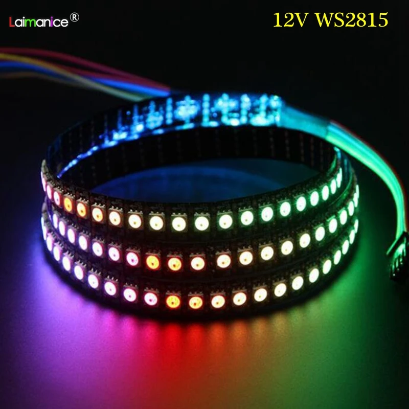 1-5M WS2815 Strip DC12V (WS2812B/WS2813 Updated) 5050 RGB LED Pixels Light Individually Addressable Dual-Signal 30/60/144Leds/m
1-5M WS2815 Strip DC12V (WS2812B/WS2813 Updated) 5050 RGB LED Pixels Light Individually Addressable Dual-Signal 30/60/144Leds/m