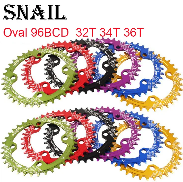 SNAIL Oval Chainring 96 BCD 32 34 36T Tooth Narrow Wide single ultralight tooth plate MTB Mountain bike 96BCD chain ring
SNAIL Oval Chainring 96 BCD 32 34 36T Tooth Narrow Wide single ultralight tooth plate MTB Mountain bike 96BCD chain ring