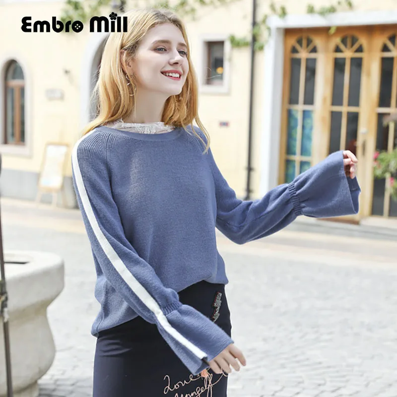 Embro Mill pullover casual sweater women autumn and winter runway luxury elegant lady knitted wool female S-L | Женская одежда