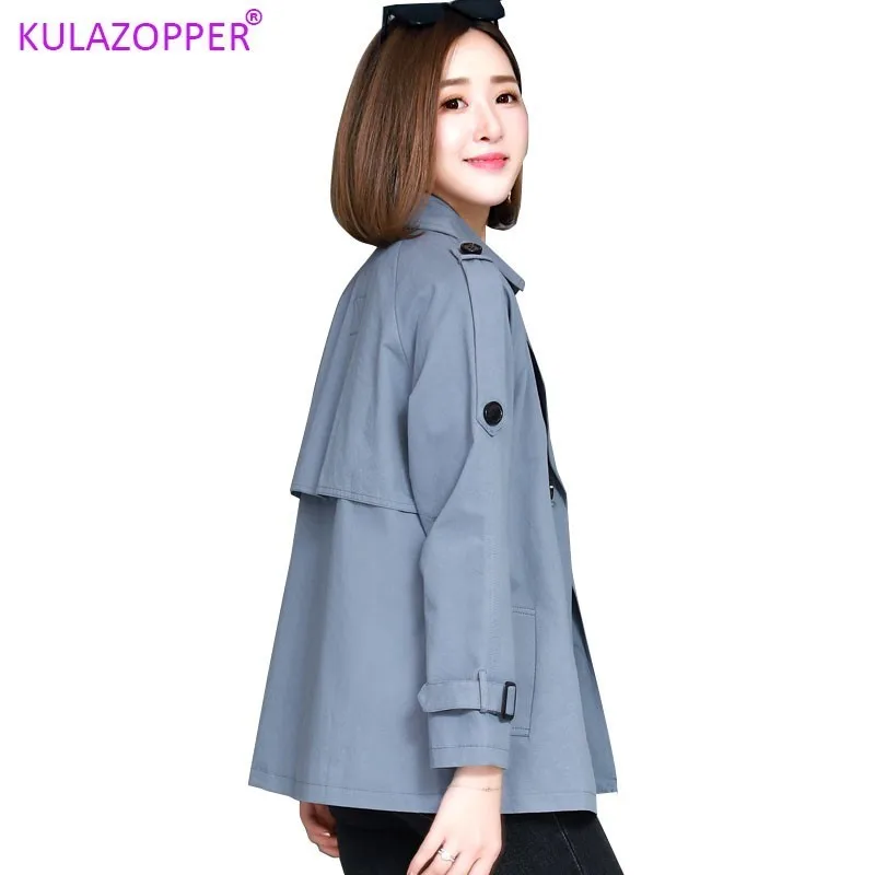 Spring Autumn New Trench Coat Fashion Loose Double Breasted Short Wind-breaker Female Outwear Overcoats For Women ZH048
Spring Autumn New Trench Coat Fashion Loose Double Breasted Short Wind-breaker Female Outwear Overcoats For Women ZH048