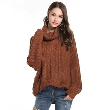 2019 Autumn Winter Women Plus Size High-collar Knitted Sweater Pullover Loose Long sleeve Sweaters
2019 Autumn Winter Women Plus Size High-collar Knitted Sweater Pullover Loose Long sleeve Sweaters