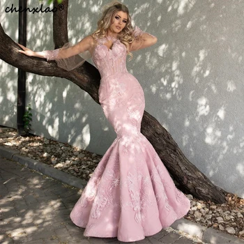 Dubai Pink Evening Dress 2019 Jewel Neck Full Sleeves Lace Mermaid Evening Dresses Special Formal Party Gowns Vestidos
Dubai Pink Evening Dress 2019 Jewel Neck Full Sleeves Lace Mermaid Evening Dresses Special Formal Party Gowns Vestidos