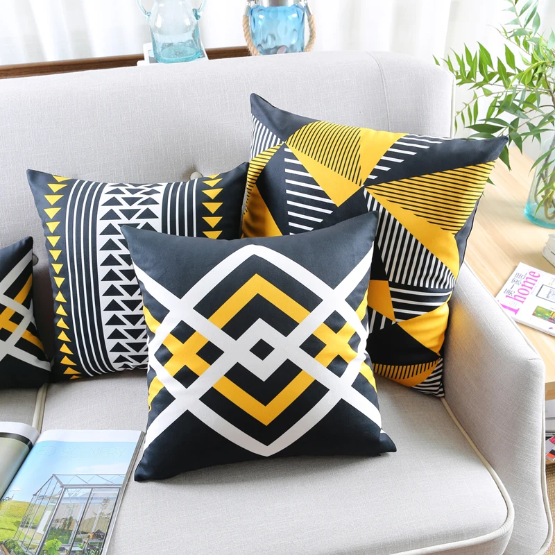 Wholesales Soft Velvet Cushion Cover Yellow Black Geometric Arrow Triangle Home Decorative PillowCase 45x45cm/30x50cm
Wholesales Soft Velvet Cushion Cover Yellow Black Geometric Arrow Triangle Home Decorative PillowCase 45x45cm/30x50cm