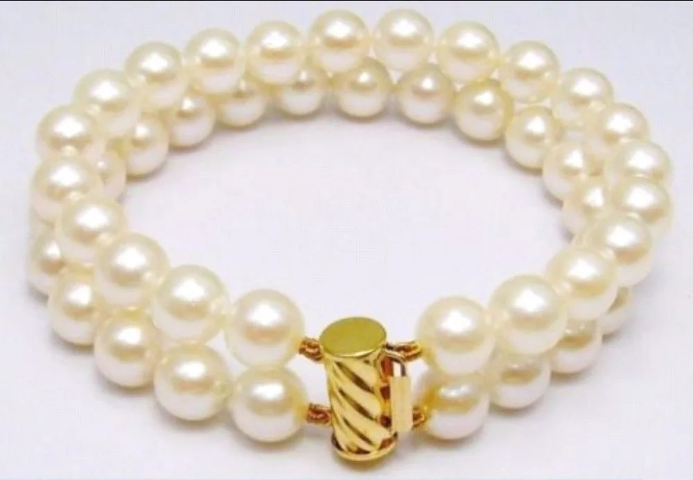 huij 001213 genuine double strands AAA 9-10mm south sea white pearl bracelet 7.5''-8
huij 001213 genuine double strands AAA 9-10mm south sea white pearl bracelet 7.5''-8