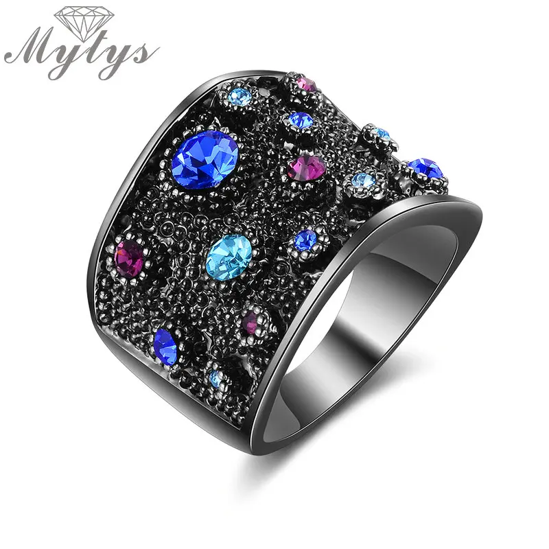 Mytys Wide Statement Ring Black Color Finger Rings For Women Multicolor Rhinestones Paved Setting Fashion Cocktail Jewelry R2127
Mytys Wide Statement Ring Black Color Finger Rings For Women Multicolor Rhinestones Paved Setting Fashion Cocktail Jewelry R2127