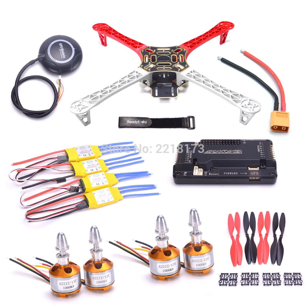 F450 Quadcopter Frame kit APM2.8 controller board 6M / 7M / M8N GPS 2212 1000KV 30A ESC 1045 propeller for S500
F450 Quadcopter Frame kit APM2.8 controller board 6M / 7M / M8N GPS 2212 1000KV 30A ESC 1045 propeller for S500