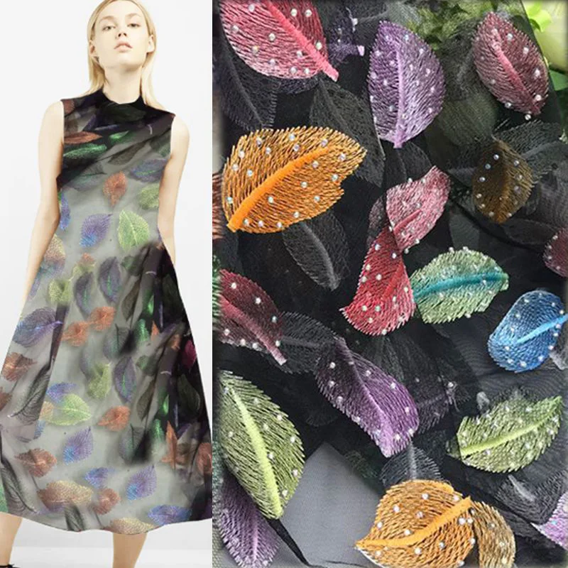 2017 New Diamonds Colorful Leaves Mesh Embroidery Lace Fabric For Women's Dress African Sequins Fabric DIY Fashion Clothes Telas
2017 New Diamonds Colorful Leaves Mesh Embroidery Lace Fabric For Women's Dress African Sequins Fabric DIY Fashion Clothes Telas