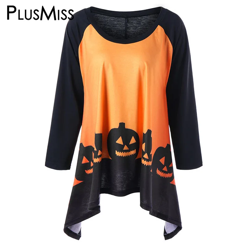 PlusMiss Plus Size 5XL Halloween Printed Asymmetric Women T-shirts XXXXL XXXL XXL Big Size Loose Long Sleeve Tops Tees Ladies
PlusMiss Plus Size 5XL Halloween Printed Asymmetric Women T-shirts XXXXL XXXL XXL Big Size Loose Long Sleeve Tops Tees Ladies