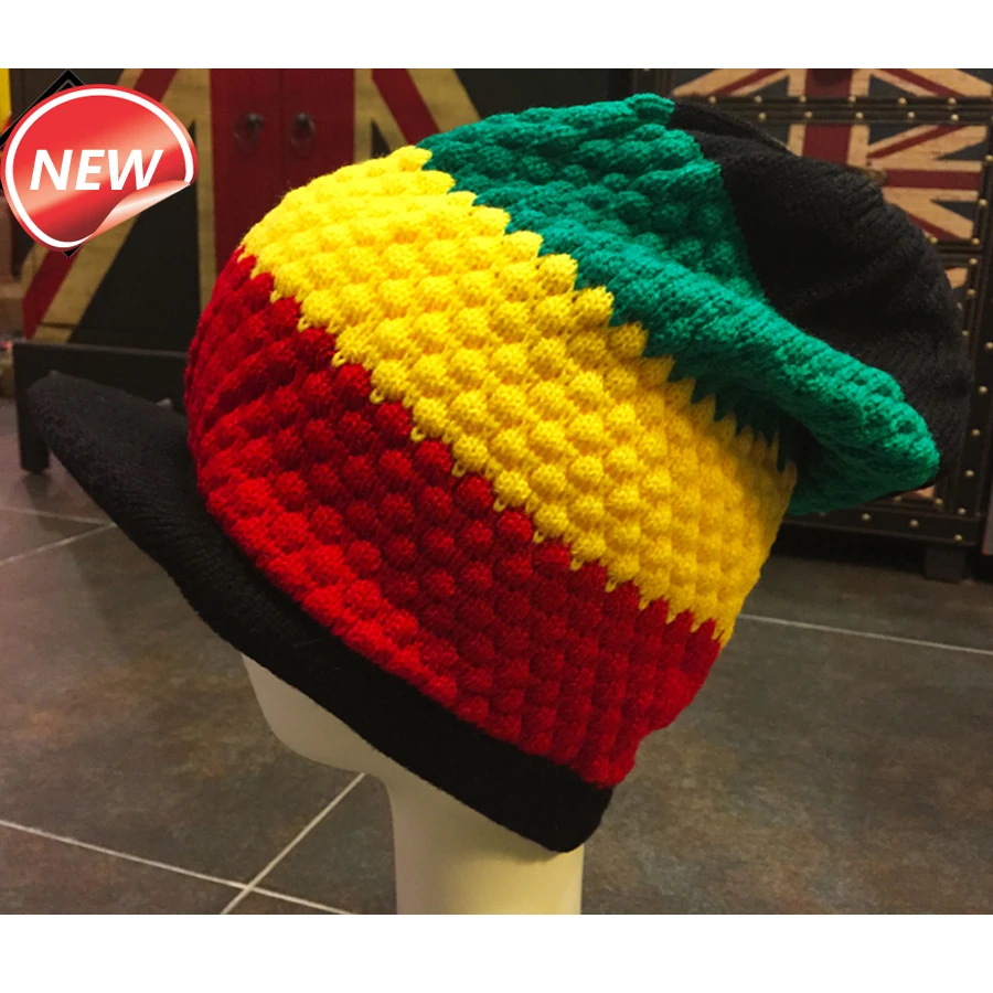 1PCS New Rasta Reggae Knitted Visor Cap Jamaica Marley Slouch Tri-color Hippie Hat Patchwork Style Black Yellow Green Red
1PCS New Rasta Reggae Knitted Visor Cap Jamaica Marley Slouch Tri-color Hippie Hat Patchwork Style Black Yellow Green Red