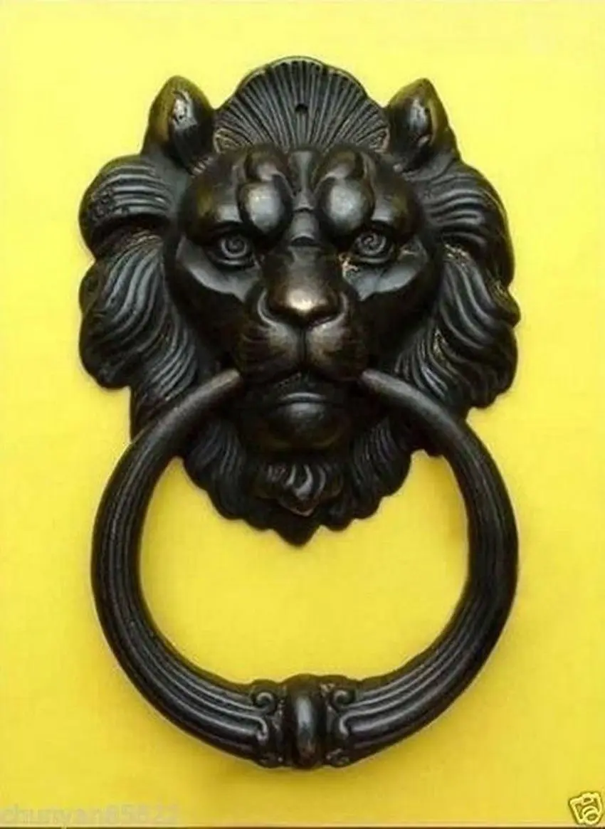 Chinese Bronze Fierce Lion Head Door Knocker 7"High 17cm Height Garden Decoration 100% real Brass Bronze
Chinese Bronze Fierce Lion Head Door Knocker 7"High 17cm Height Garden Decoration 100% real Brass Bronze