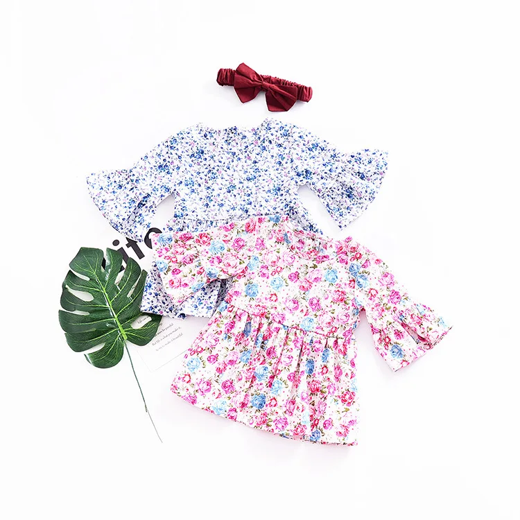 Mother nest Floral Summer Cute Girls Baby Half Sleeves Dress Cotto Puff Newborn Clothes Children Kids Flower Infant Princess (16)