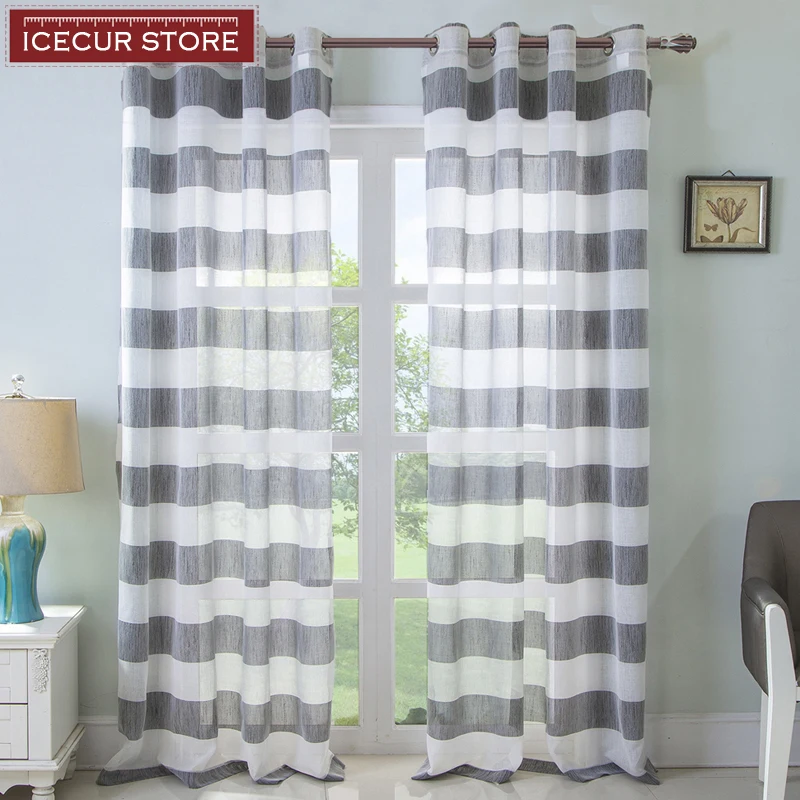 ICECUR Modern Striped Voile Tulle Curtains for Living Room Gray Blue Voile Sheer Curtains for Bedroom Window Blinds Treatment
ICECUR Modern Striped Voile Tulle Curtains for Living Room Gray Blue Voile Sheer Curtains for Bedroom Window Blinds Treatment