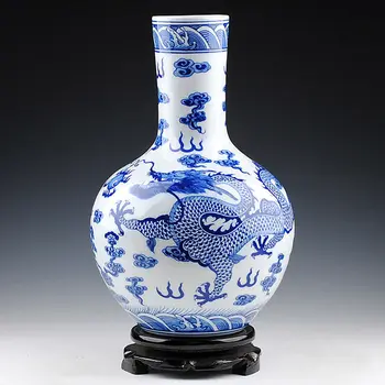 Blue and White Porcelain Gragon Totem Decoration Traditional Chinese Elegant Tabletop Vase ZDV-M003QL02
Blue and White Porcelain Gragon Totem Decoration Traditional Chinese Elegant Tabletop Vase ZDV-M003QL02