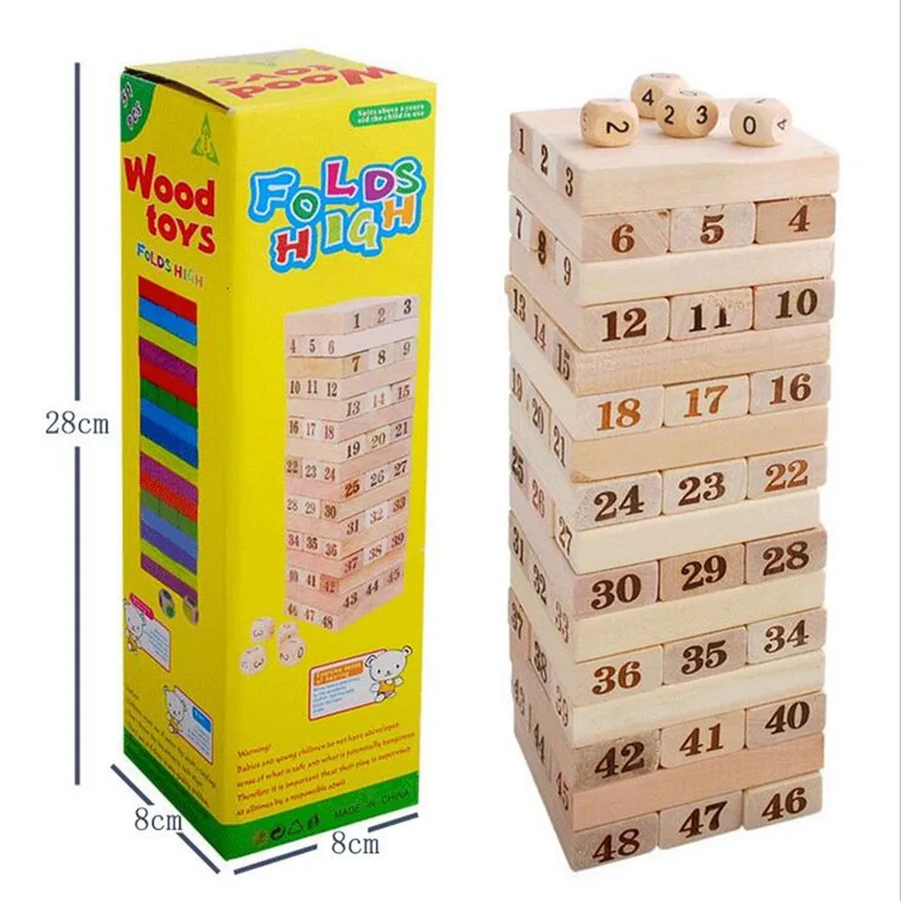 Entertainment Toy Pine Wooden Tower Wood Building Blocks Toy Domino 48pcs Stacker Extract Educational Jenga Game Gift Board Game
Entertainment Toy Pine Wooden Tower Wood Building Blocks Toy Domino 48pcs Stacker Extract Educational Jenga Game Gift Board Game