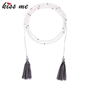KISS ME Long Adjustable Layered Acrylic Pearl Strand Tassel Pendant Necklace For Women Gifts Crystal Necklace Fashion Accessory
KISS ME Long Adjustable Layered Acrylic Pearl Strand Tassel Pendant Necklace For Women Gifts Crystal Necklace Fashion Accessory