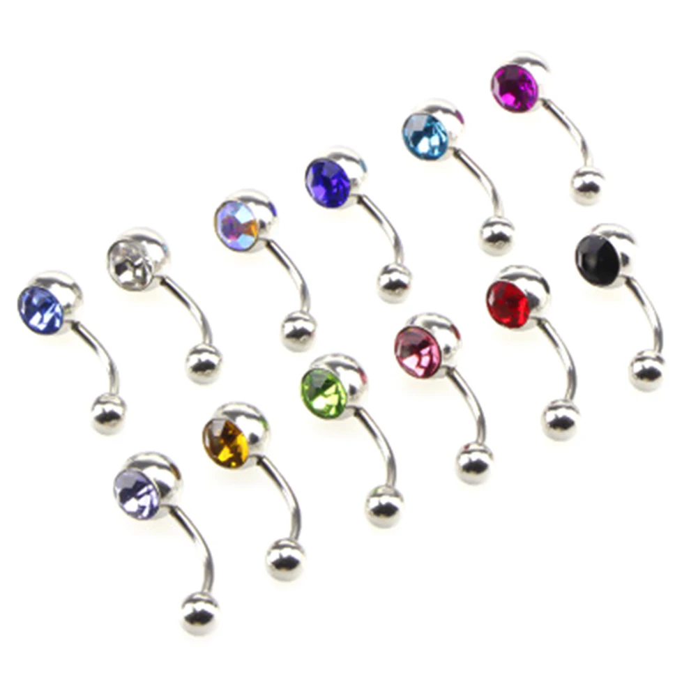 12 Colors Rhinestones Peice Anti Allergy Simple Lounger Titanium Belly Button Rings Navel Piercing Ombligo
12 Colors Rhinestones Peice Anti Allergy Simple Lounger Titanium Belly Button Rings Navel Piercing Ombligo