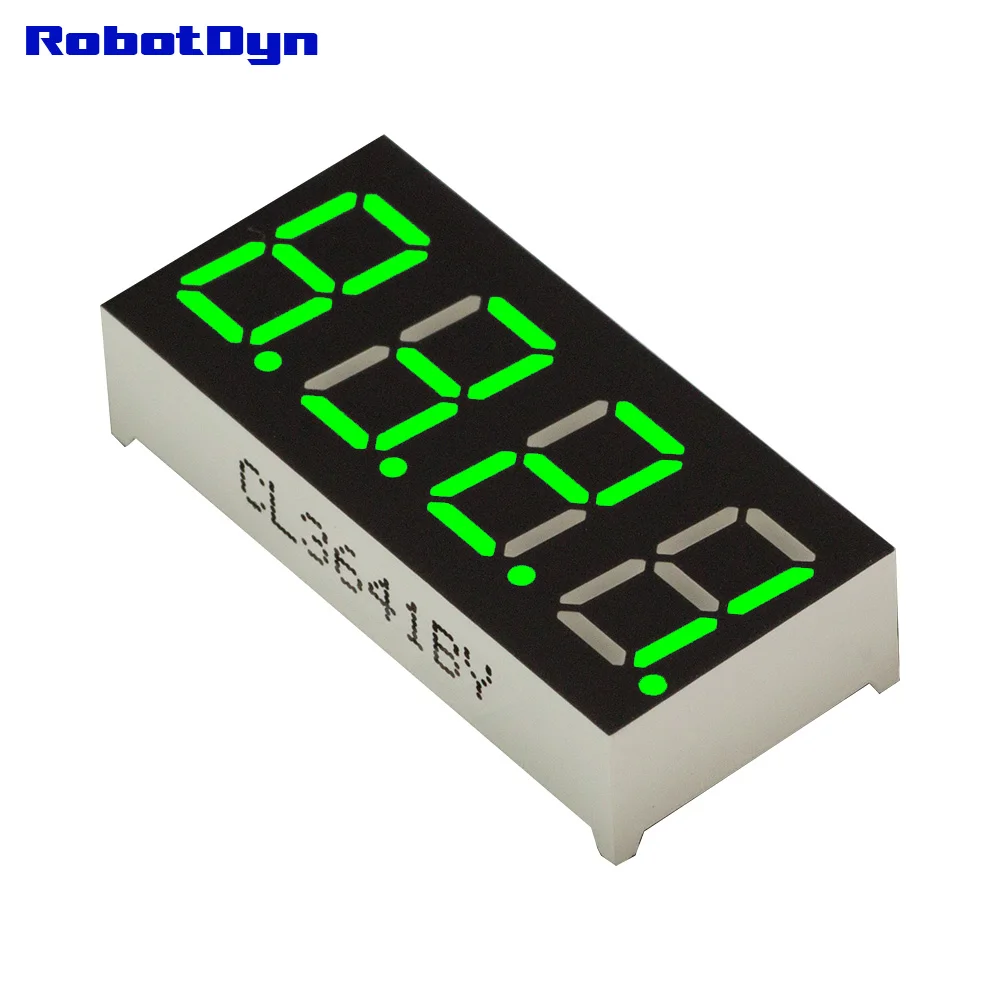 5pcs = 4-Digit 7-segments LED Display tube, decimal point, GREEN, disp. size 50x19mm, 0.56"
5pcs = 4-Digit 7-segments LED Display tube, decimal point, GREEN, disp. size 50x19mm, 0.56"