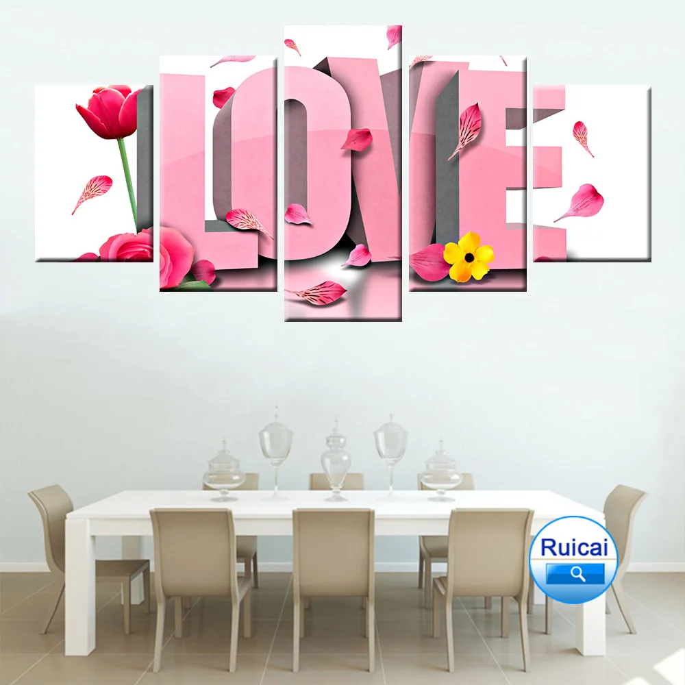 5 panel canvas HD print art letters love painting poster wall home decoration wall decoration picture
5 panel canvas HD print art letters love painting poster wall home decoration wall decoration picture