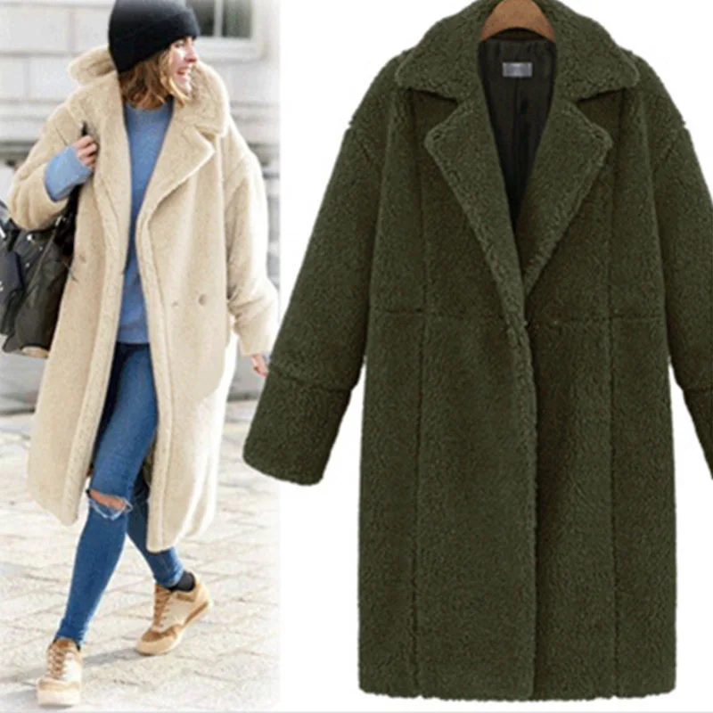 Wool Blend Coat Women Long Sleeve Thick Turn-down Collar Jacket Casual Autumn Winter Overcoat Outerwear Wool Cashmere
Wool Blend Coat Women Long Sleeve Thick Turn-down Collar Jacket Casual Autumn Winter Overcoat Outerwear Wool Cashmere