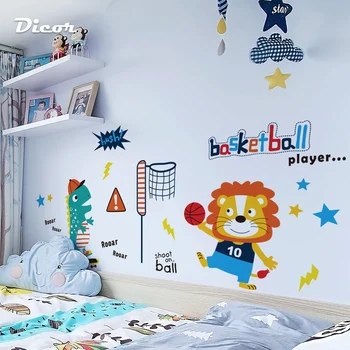 DICOR 2Pcs/Set Cute Cartoon Wall Stickers Animals Dinosaur&Lion Play Basketball Creative Funny Anime Poster For Kid Room
DICOR 2Pcs/Set Cute Cartoon Wall Stickers Animals Dinosaur&Lion Play Basketball Creative Funny Anime Poster For Kid Room