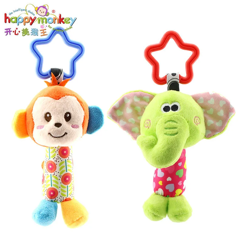 HAPPY MONKEY 18.5cm 2Pcs/Lot Babys doll Rattl Plush Toy Cheerful Rocking wind chimes Sticks Sound Soft Gentle Cute Animals plush
HAPPY MONKEY 18.5cm 2Pcs/Lot Babys doll Rattl Plush Toy Cheerful Rocking wind chimes Sticks Sound Soft Gentle Cute Animals plush