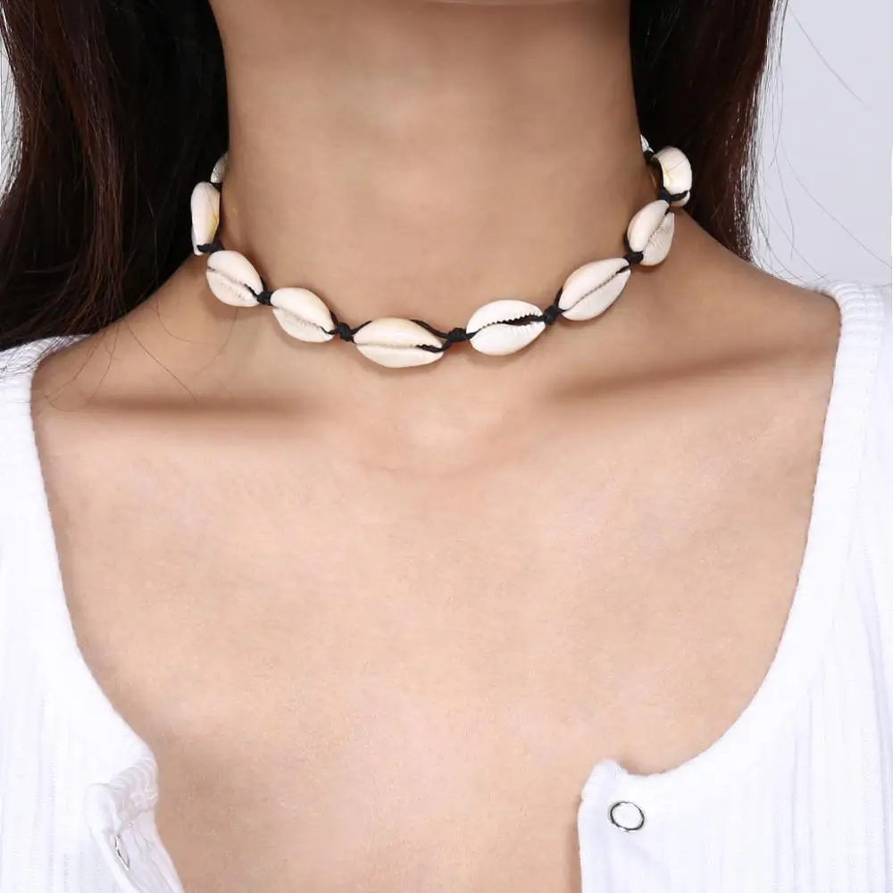 KMVEXO Fashion Ocean Beach Choker Necklace Handmade Natural Sea Shell Black Rope Chain Necklaces Collar Summer Jewelry
KMVEXO Fashion Ocean Beach Choker Necklace Handmade Natural Sea Shell Black Rope Chain Necklaces Collar Summer Jewelry