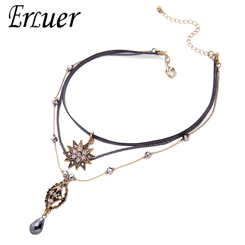 2018 New Multi-Tier Choker Metal Chain Pendant Necklaces For Women Leather Band Party Necklace Crystal CZ Charm Fashion Jewelry
2018 New Multi-Tier Choker Metal Chain Pendant Necklaces For Women Leather Band Party Necklace Crystal CZ Charm Fashion Jewelry