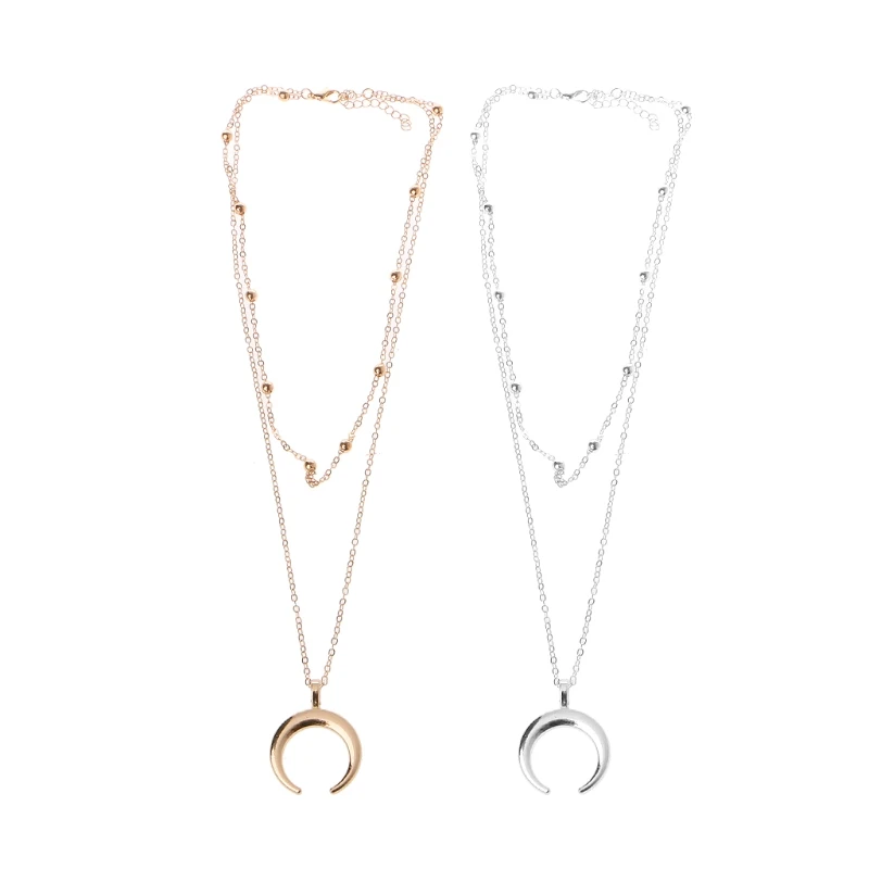 Fashion Trendy Boho Half Moon Crescent Alloy Necklace Women Double Horn Jewelry Minimal Girlfriend Gift For Girls Choker
Fashion Trendy Boho Half Moon Crescent Alloy Necklace Women Double Horn Jewelry Minimal Girlfriend Gift For Girls Choker