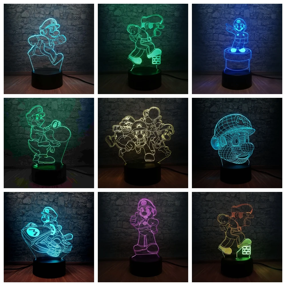 Classic Cartoon Figure Game Super Mario 3D LED Lamp Mixed Dual Color USB Charge RGB Touch Remote Controller Toys Christmas Gift
Classic Cartoon Figure Game Super Mario 3D LED Lamp Mixed Dual Color USB Charge RGB Touch Remote Controller Toys Christmas Gift