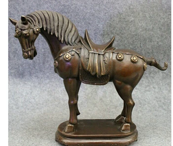 Bronze home decoration Brass 12 " Folk chinesa Pure Bronze animais do ano Tang cavalo
Bronze home decoration Brass 12 " Folk chinesa Pure Bronze animais do ano Tang cavalo