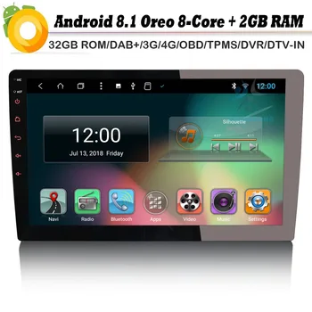10.1" Sat Nav Autoradio Android 8.1 DAB+ Car stereo 1 DIN Car GPS Bluetooth 4G DVR OBD DVB-T2 AUX Radio RDS BT DVD USB SD
10.1" Sat Nav Autoradio Android 8.1 DAB+ Car stereo 1 DIN Car GPS Bluetooth 4G DVR OBD DVB-T2 AUX Radio RDS BT DVD USB SD