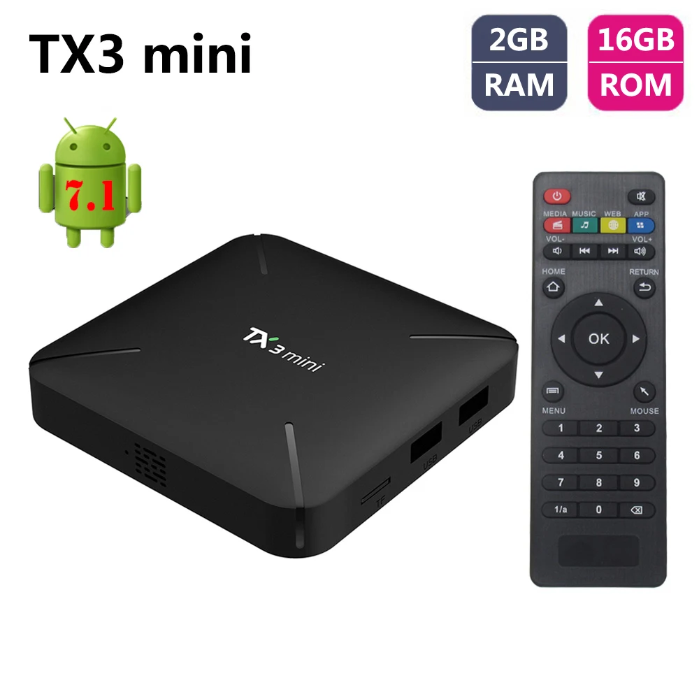 

2018 New TX3 MINI TV Box Android 7.1 2GB RAM 16GB ROM Amlogic S905W Quad Core Media Player 4K HD Smart Set Top Box vs X96 mini