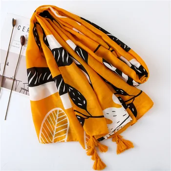 KYQIAO women Ginger hijab scarf mori girls autumn Japanese style fresh long leaves pattern head scarf шарфы женские
KYQIAO women Ginger hijab scarf mori girls autumn Japanese style fresh long leaves pattern head scarf шарфы женские