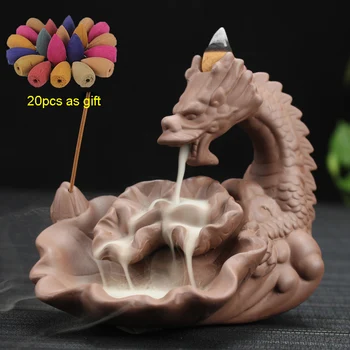 Incense Burner Backflow Dragon With 20Pcs Gift Cones Ceramic Home Office Decor Smoke Incense Holder Ornament
Incense Burner Backflow Dragon With 20Pcs Gift Cones Ceramic Home Office Decor Smoke Incense Holder Ornament