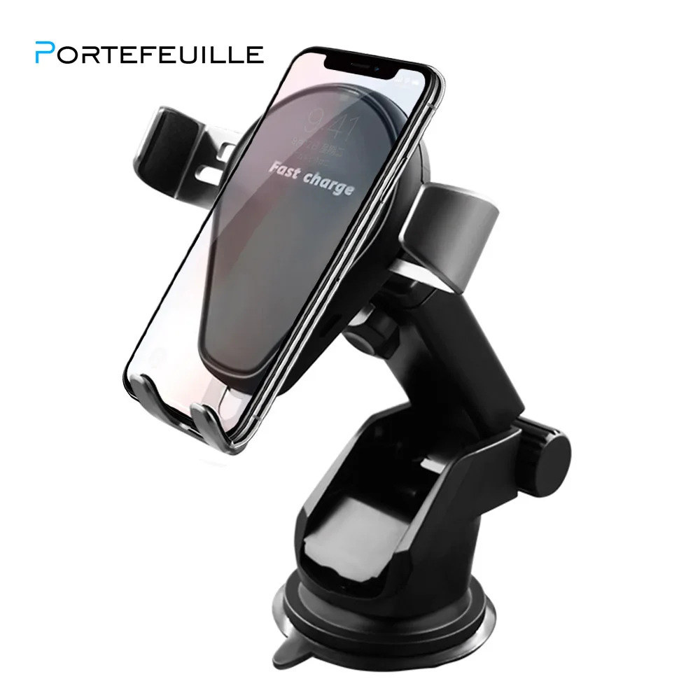 

Protefeuille Fast Qi Wireless Charger 15W Stand Dock Pad For Iphone X XR XS MAX 8 Plus Samsung S10Plus s8 Car Chargeur Induction