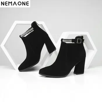 NEMAOME leather Women Ankle Boots crystal ankle strap high heels Autumn Winter Ladies dress work Shoes Woman Brand Basic Boots
NEMAOME leather Women Ankle Boots crystal ankle strap high heels Autumn Winter Ladies dress work Shoes Woman Brand Basic Boots
