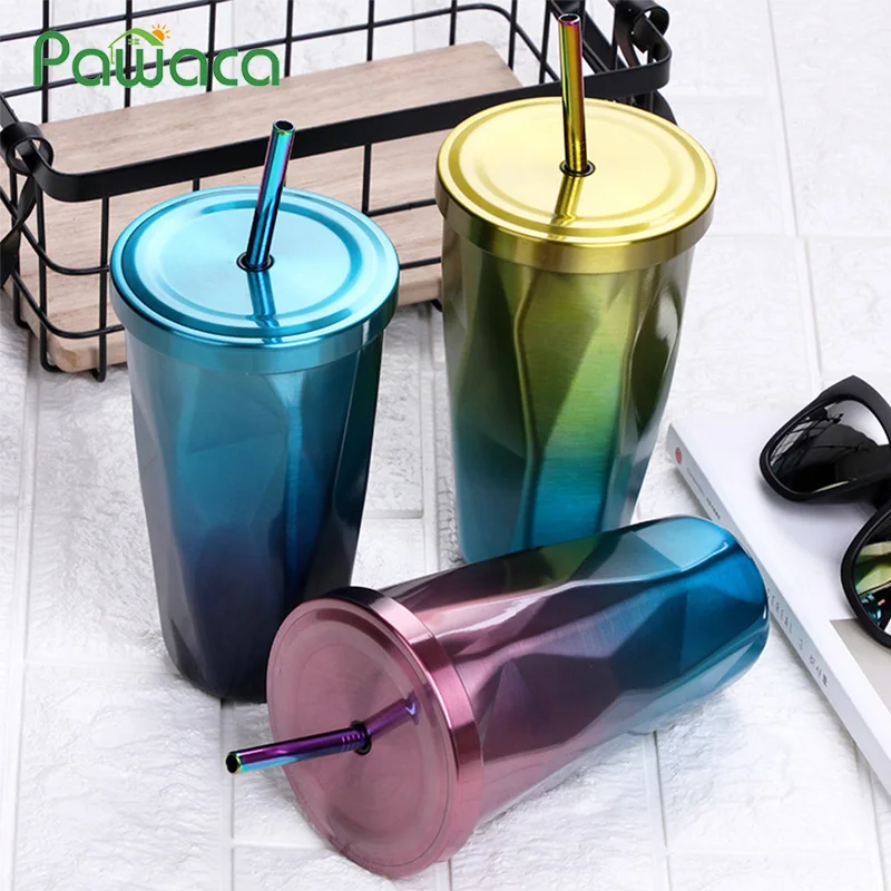 Stainless Steel Tumbler with Straw, Metal Double Wall Irregular Diamond Coffee Mugs Hot and Cold Drinking Cups with Lid 16oz
Stainless Steel Tumbler with Straw, Metal Double Wall Irregular Diamond Coffee Mugs Hot and Cold Drinking Cups with Lid 16oz