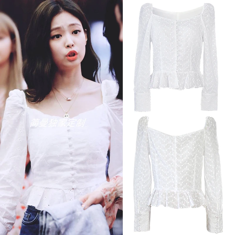 kpop BLACKPINK JENNIE streetwear kimono white blouse women Small fresh kawaii womens off shoulder tops and blouses female shirt
kpop BLACKPINK JENNIE streetwear kimono white blouse women Small fresh kawaii womens off shoulder tops and blouses female shirt