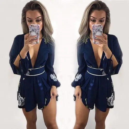 Fashion Women Clubwear Summer Playsuit Bodycon Party Romper Floral Print Deep-V-Neck Bodysuits
Fashion Women Clubwear Summer Playsuit Bodycon Party Romper Floral Print Deep-V-Neck Bodysuits
