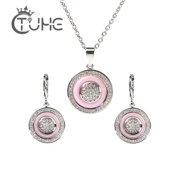 Black Blue Pink Rhinestone Jewelry Set for Women Vintage White CZ Stone Healthy Ceramic Jewelry Sets With Free Chain Gift
Black Blue Pink Rhinestone Jewelry Set for Women Vintage White CZ Stone Healthy Ceramic Jewelry Sets With Free Chain Gift
