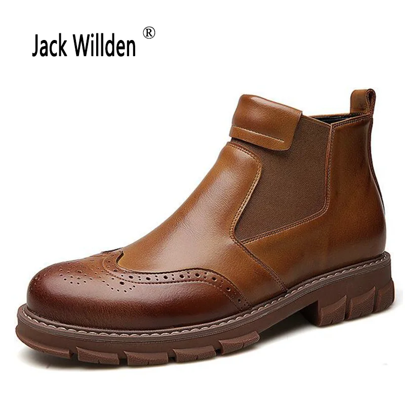 Jack Willden Genuine Leather Men Chelsea Boots Ankle Boots Fashion Men's Male Brand Leather Quality Slip Ons Motorcycle Man Warm
Jack Willden Genuine Leather Men Chelsea Boots Ankle Boots Fashion Men's Male Brand Leather Quality Slip Ons Motorcycle Man Warm