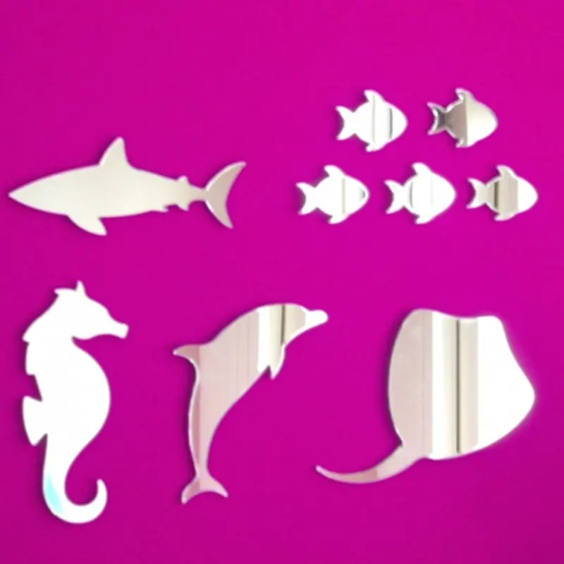 NINE FISH Sea Life Mirrors Seahorse, Shark, Stingray & Dolphin Acrylic Wall Sticker DIY Self-adhesion Decoration for KId's Room
NINE FISH Sea Life Mirrors Seahorse, Shark, Stingray & Dolphin Acrylic Wall Sticker DIY Self-adhesion Decoration for KId's Room