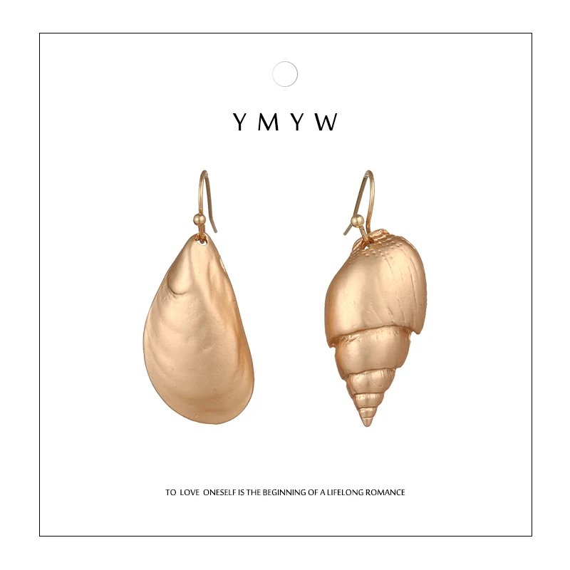 YMYW Stylish Metal Conch Shell Gold Drop Earrings Jewelry Charms Trendy Asymmetry Fashion Earrings Bijoux for Women Party Gift
YMYW Stylish Metal Conch Shell Gold Drop Earrings Jewelry Charms Trendy Asymmetry Fashion Earrings Bijoux for Women Party Gift