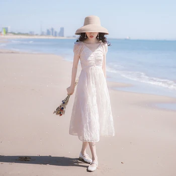 2019 summer dress popular French high waist retro Mid-Length fairy lace fashion temperament elegant ladies dress
2019 summer dress popular French high waist retro Mid-Length fairy lace fashion temperament elegant ladies dress