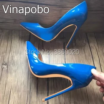 Sexy High Heels Pointed toe Pumps Blue Office Shoes Women 12cm Party Shoes Fashion Stiletto High Heel Pump Patent Leather Shoes
Sexy High Heels Pointed toe Pumps Blue Office Shoes Women 12cm Party Shoes Fashion Stiletto High Heel Pump Patent Leather Shoes