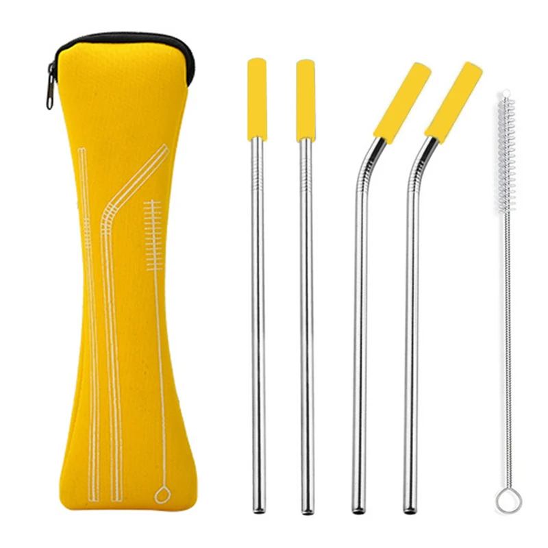 EIMAI 4Pcs Colorful Reusable Silicone Tips Cover Stainless Steel Drinking Straws Metal Straw With Brush Set Bar tool
EIMAI 4Pcs Colorful Reusable Silicone Tips Cover Stainless Steel Drinking Straws Metal Straw With Brush Set Bar tool