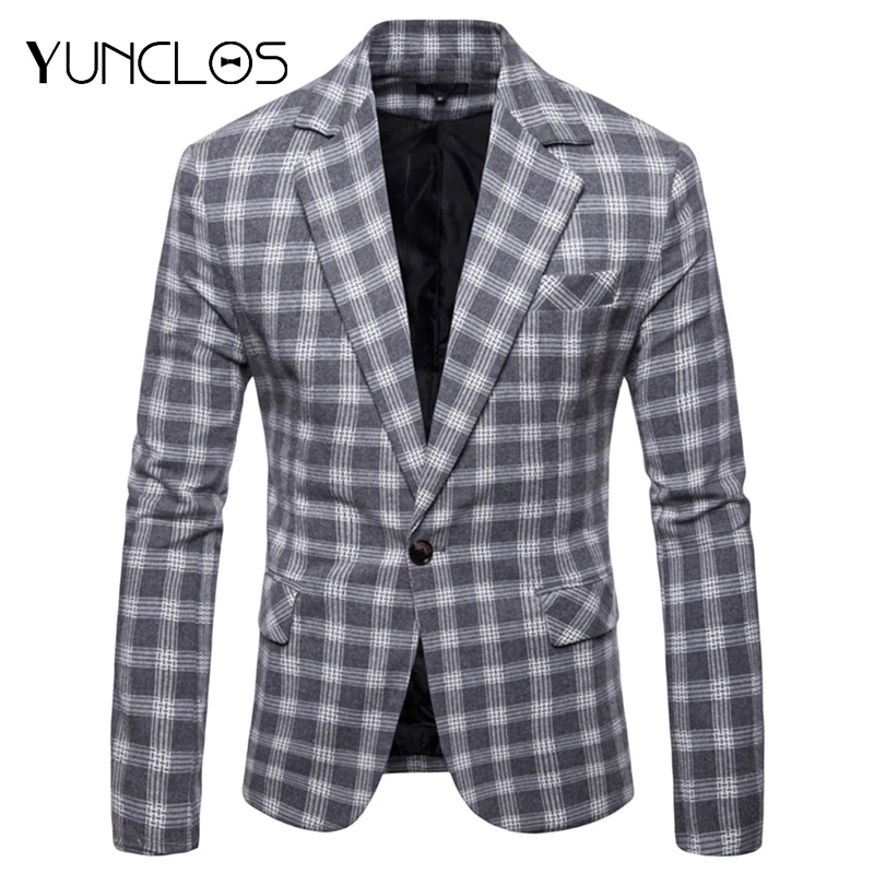 YUNCLOS 2019 Casual Plaid Slim Fit Men Suit Blazer Fashion Single Button Business Men's Suit Jacket Male Blazer Prom Blazers
YUNCLOS 2019 Casual Plaid Slim Fit Men Suit Blazer Fashion Single Button Business Men's Suit Jacket Male Blazer Prom Blazers