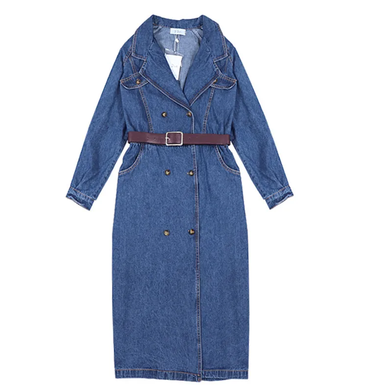 2019 Spring Autumn New Turn-Down Collar Loose Sashes Temperament Over The Knee Long Double-Breasted Denim Windbreaker Coat A221
2019 Spring Autumn New Turn-Down Collar Loose Sashes Temperament Over The Knee Long Double-Breasted Denim Windbreaker Coat A221